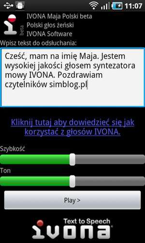 IVONA Maja - polski głos dla Androida 2
