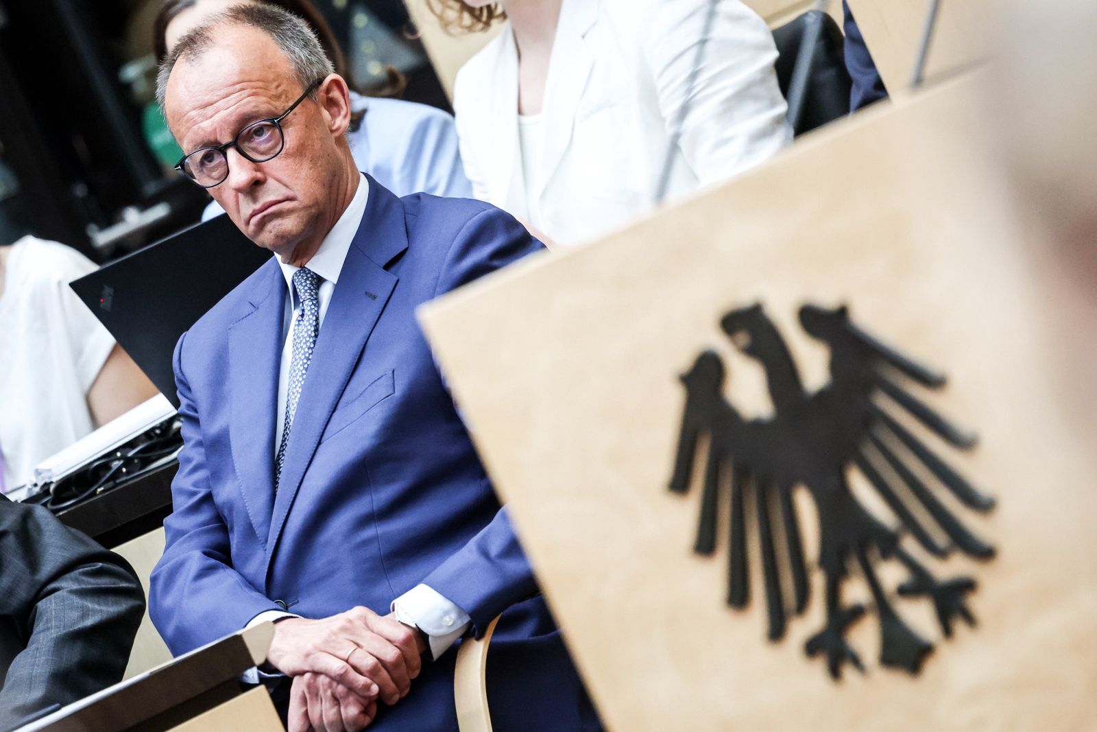 German Chancellor Merz delivers inaugural speech in the Federal Council
epa12231098 German Chancellor Friedrich Merz attends a session of the German Federal Council 'Bundesrat' in Berlin, Germany, 11 July 2025.  EPA/FILIP SINGER 
Dostawca: PAP/EPA.
FILIP SINGER
politicians