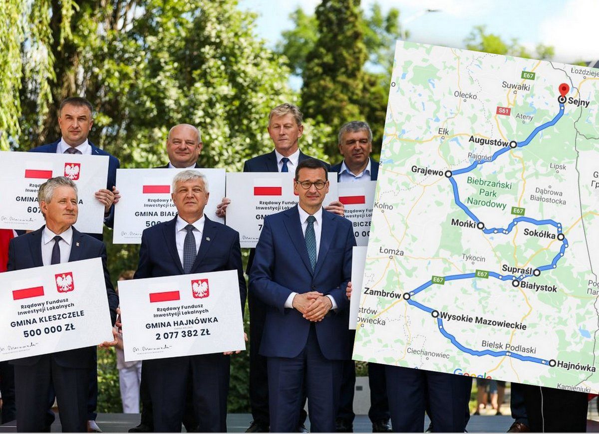 Trwa rajd Mateusza Morawieckiego na Podlasiu. 550 km, 12 spotkań, rozdaje gminom miliony