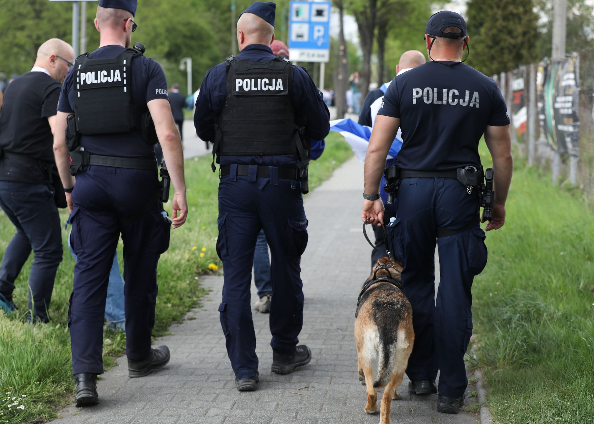 March Of The Living In Oswiecim
In Brzezinka, Poland, on April 24, 2025, police officers with a police dog participate in the March of the Living at Auschwitz II-Birkenau. The March of the Living has been organized in Oswiecim since 1988. On the 37th anniversary of the first event, people from all over the world participate. Participants march through the so-called Road of Death, the route between the former Auschwitz I and Auschwitz II-Birkenau camps. The march is led by 80 Holocaust survivors and survivors of the Hamas attack on October 7. (Photo by Klaudia Radecka/NurPhoto via Getty Images)
NurPhoto
police officers, march, 37th anniversary, oswiecim, hamas attack survivors, worldwide, policjant, road of death, holocaust remembrance, klaudia radecka, anti-semitism, april 24, historical event, policja, death road, survivors, jewish history, holocaust survivors, nurphoto, auschwitz ii-birkenau camps, participants, auschwitz, auschwitz ii-birkenau, brzezinka, jews, auschwitz i, march of the living, commemoration