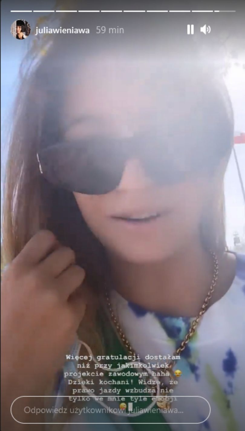 Julia Wieniawa chwali się zdanym egzaminem na prawo jazdy