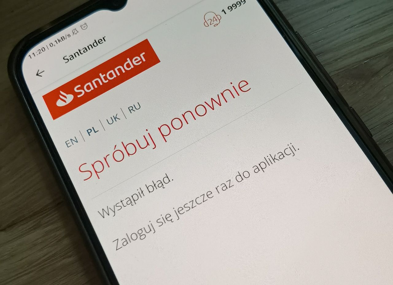 Santander Bank Polska - awaria systemu logowania