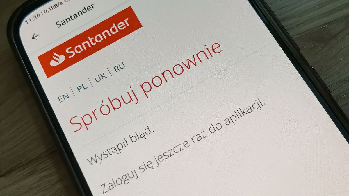 Santander Bank Polska - awaria systemu logowania