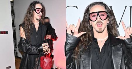 Michał Szpak w skórzanym płaszczu odsłania UMIĘŚNIONE NOGI w koronkowej mini. Petarda? (ZDJĘCIA)