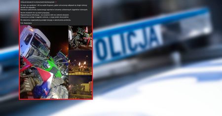 Ciężarówka wjechała w kolumnę ciągników. Horror koło Żnina