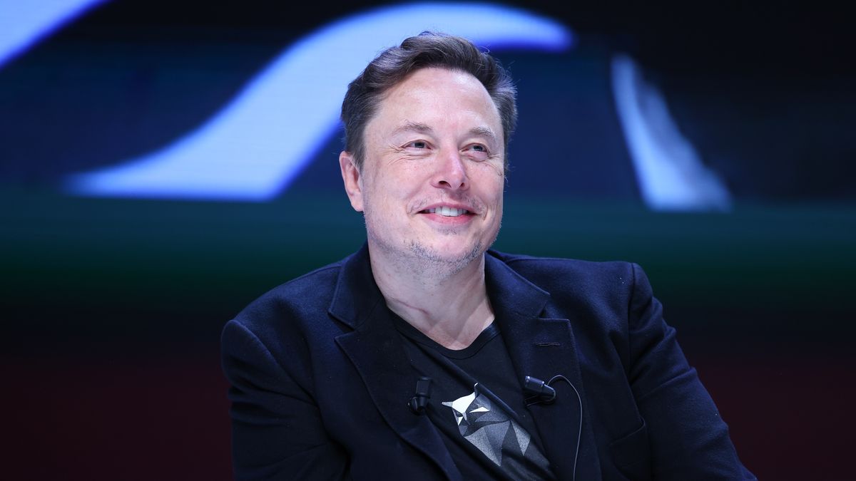 CANNES, FRANCE - JUNE 19: Elon Musk attends 'Exploring the New Frontiers of Innovation: Mark Read in Conversation with Elon Musk' session during the Cannes Lions International Festival Of Creativity 2024 - Day Three on June 19, 2024 in Cannes, France. (Photo by Marc Piasecki/Getty Images)