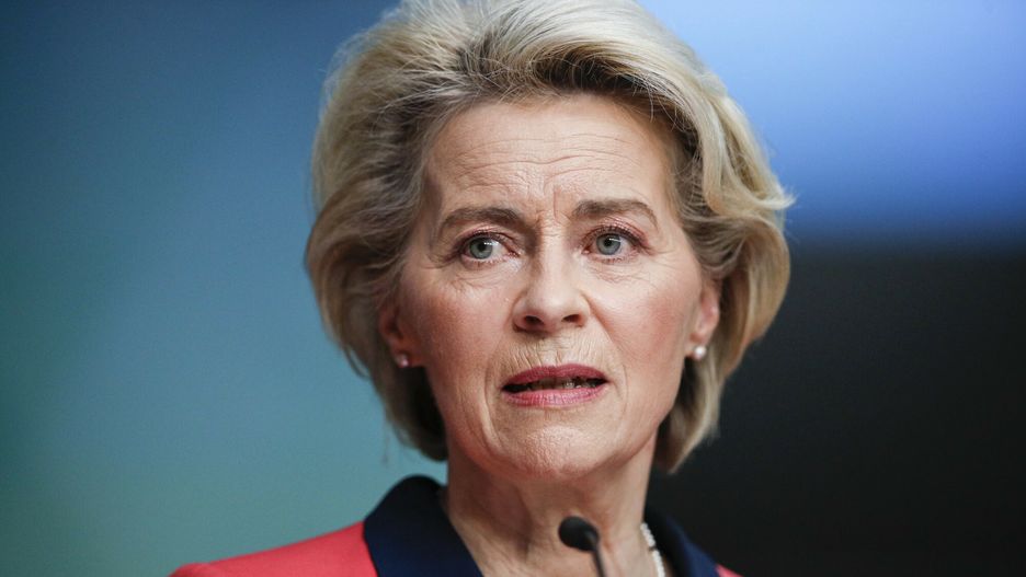 TemporaryEuropean Commission President Ursula von der Leyen speaks during a media conference at an EU Africa summit in Brussels, Friday, Feb. 18, 2022. European Union leaders on Thursday lauded the bloc's vaccine cooperation with Africa in the fight against the coronavirus, but there was no sign they would move toward a temporary lifting of intellectual property rights protection for COVID-19 shots. (Johanna Geron, Pool Photo via AP)Pool Reuters