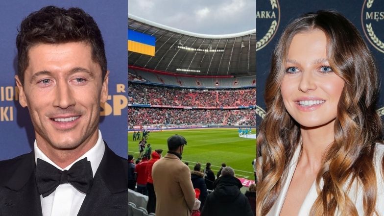 Anna Lewandowska z córkami kibicują Robertowi na stadionie w Monachium