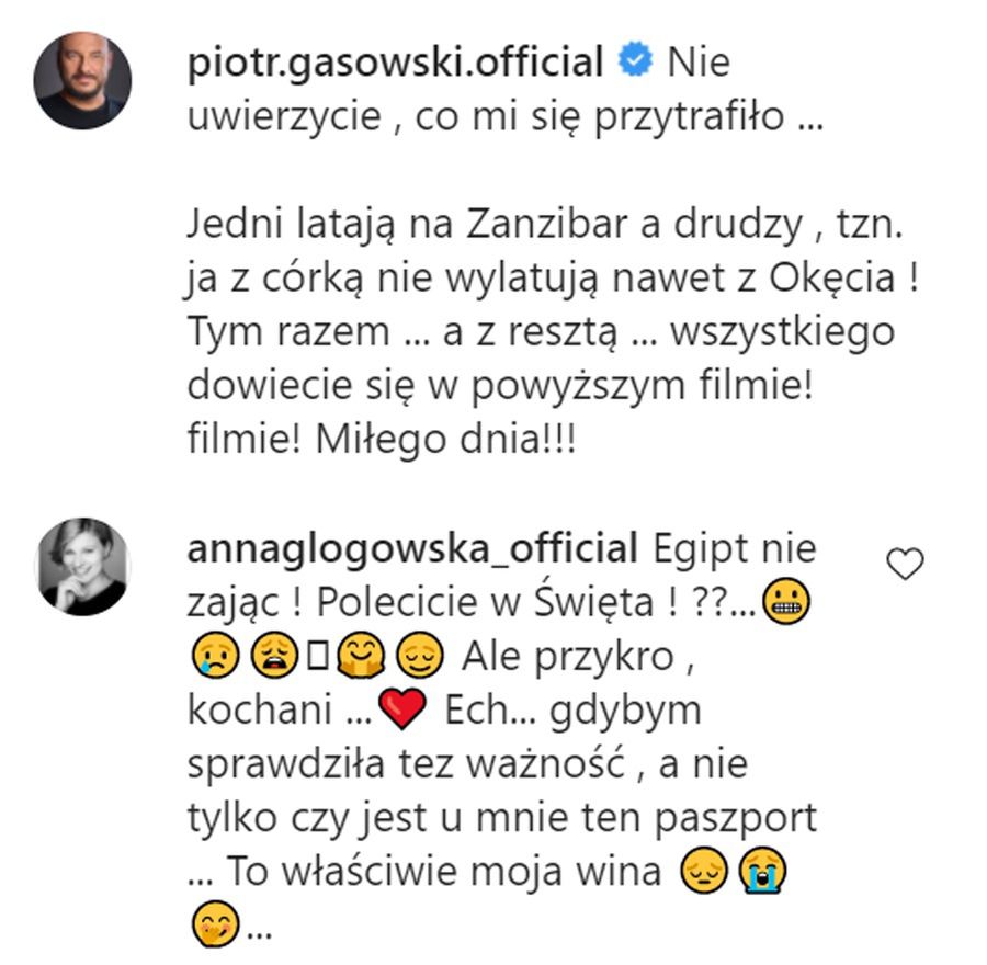 Piotr Gąsowski nie poleciał do Egiptu