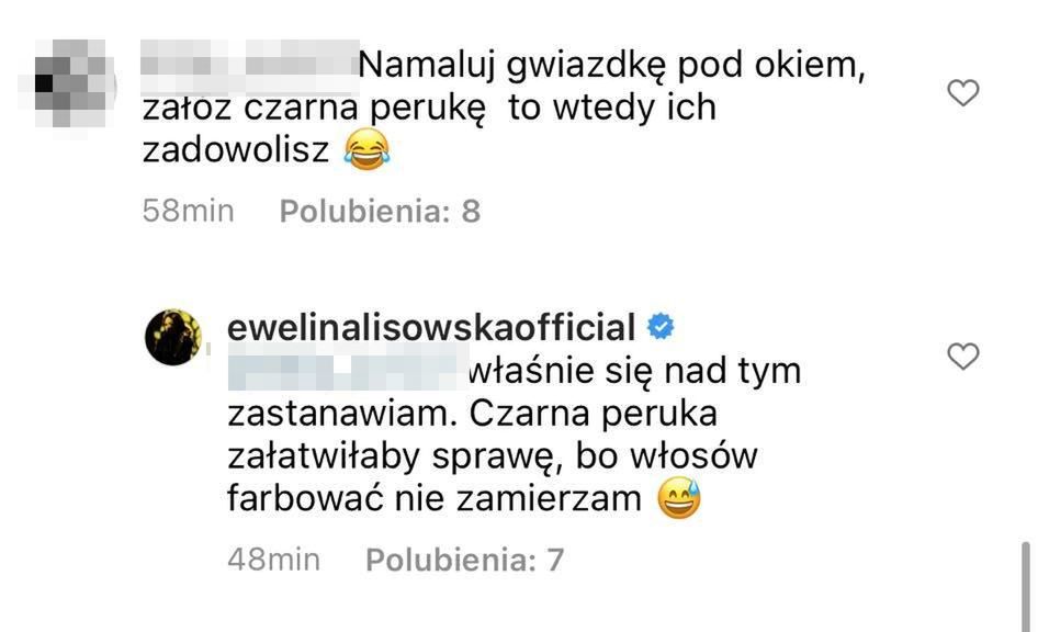 Komentarze pod zdjęciami Eweliny Lisowskiej