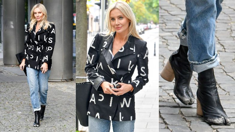 Agnieszka Woźniak-Starak w dziwacznych butach