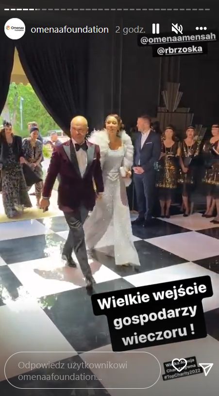 Omenaa Mensah i Rafał Brzoska na gali Omenaa Foundation