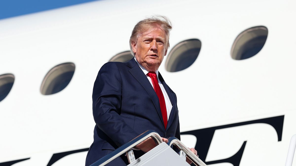 JOINT BASE ANDREWS, MARYLAND - SEPTEMBER 16: U.S. President Donald Trump boards Air Force One on September 16, 2026 at Joint Base Andrews, Maryland. Trump is traveling to North Carolina to campaign with Republican Senate nominee, former RNC Chairman Michael Whatley. (Photo by Anna Moneymaker/Getty Images)