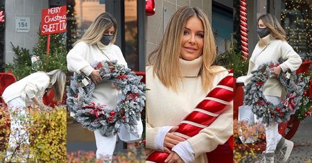Małgorzata Rozenek taszczy okazały wieniec na przedświątecznych zakupach (ZDJĘCIA)