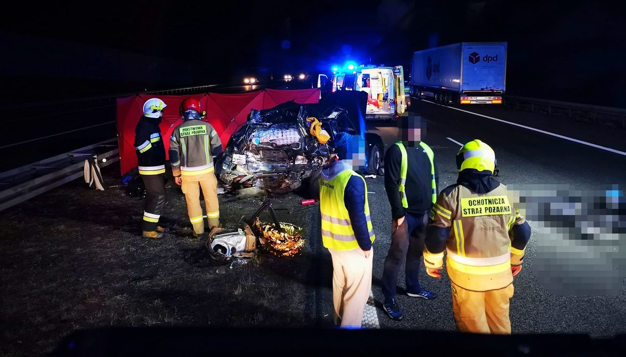 Wypadek na A2 w powiecie łowickim. Zginęła Ukrainka z dwójką dzieci