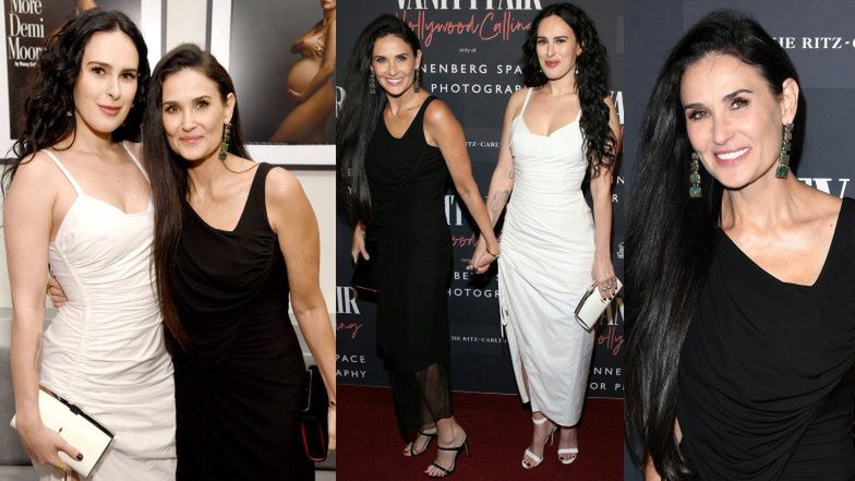 Promienna Demi Moore pozuje z córką na tle KULTOWEJ OKŁADKI "Vanity Fair" (FOTO)