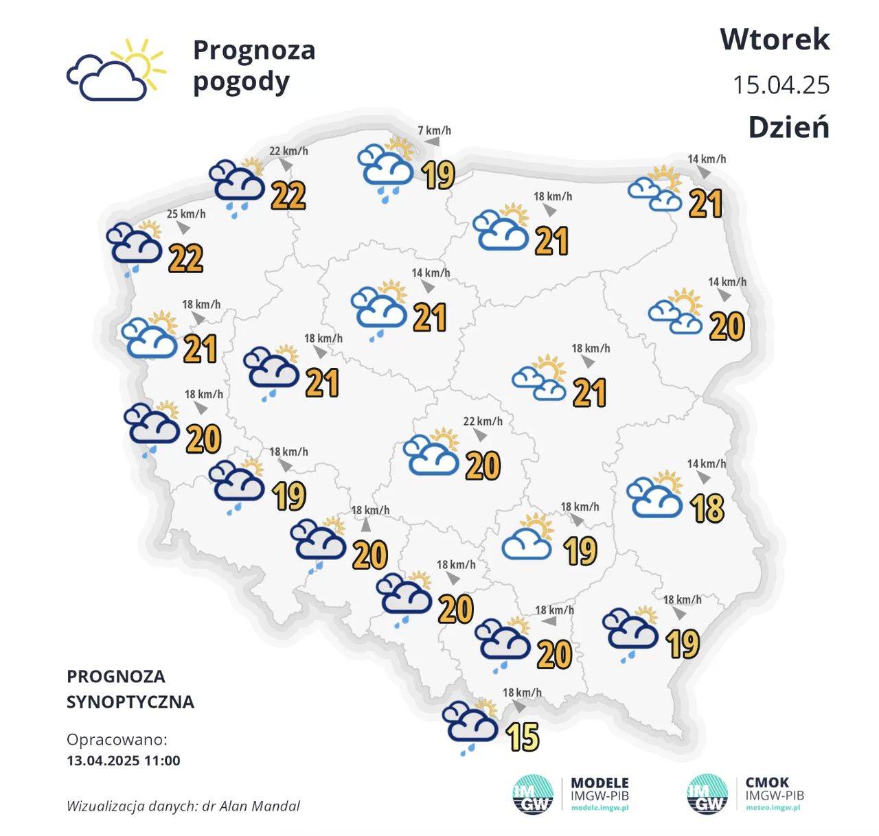 Prognoza pogody na wtorek