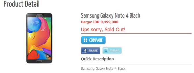 Galaxy Note 4 już w indonezyjskim sklepie. Cena w granicy 600 euro 2
