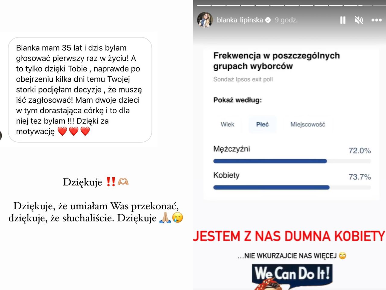 Blanka Lipińska nie kryje emocji związanych z wynikami wyborów