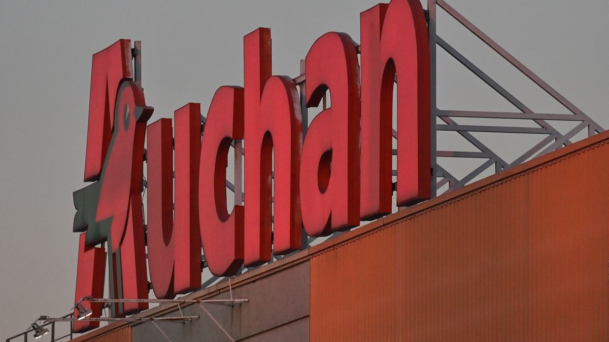 Logo of Auchan in Rzeszow. 
On Thursday, June 23, 2022, in Rzeszow, Podkarpackie Voivodeship, Poland. (Photo by Artur Widak/NurPhoto via Getty Images)