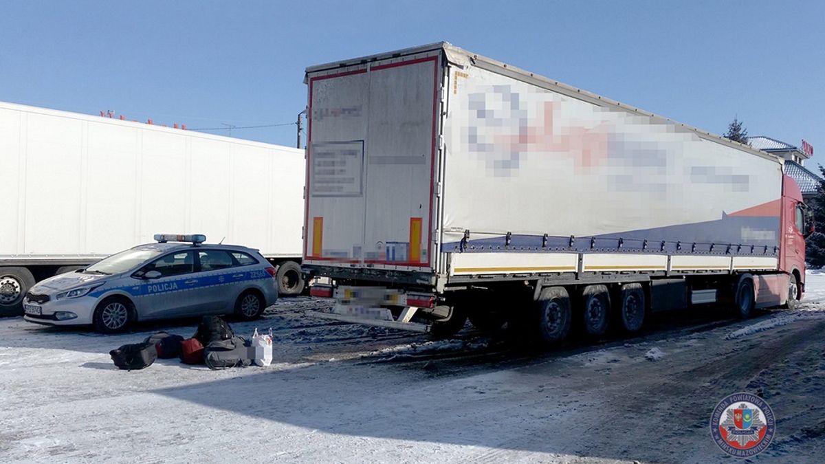 Zatrzymana ciężarówka