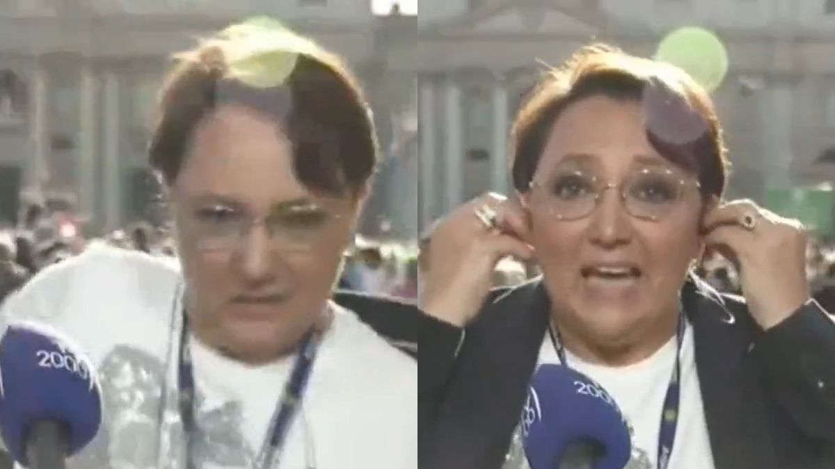 Reakcja dziennikarki na biały dym w Watykanie