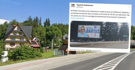 Billboardy wyborcze wciąż "straszą" na ulicach. Zdjęcie z Podhala