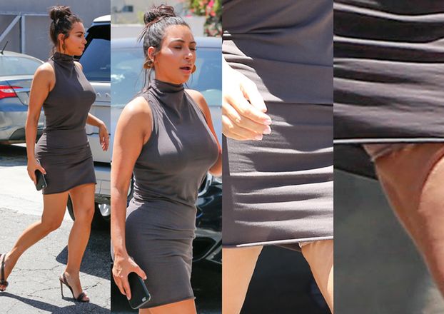 Wpadka Kim Kardashian: pokazała... wyszczuplające spodenki (FOTO)