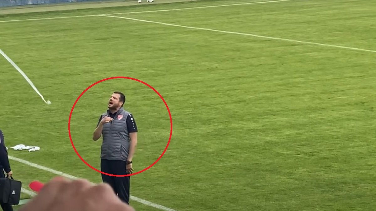 Nenad Lalatović w czasie spięcia z kibicami