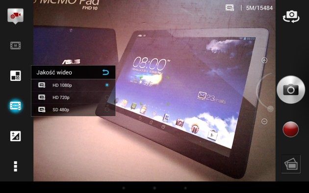 ASUS MeMO Pad FHD 10 ustawienia kamery