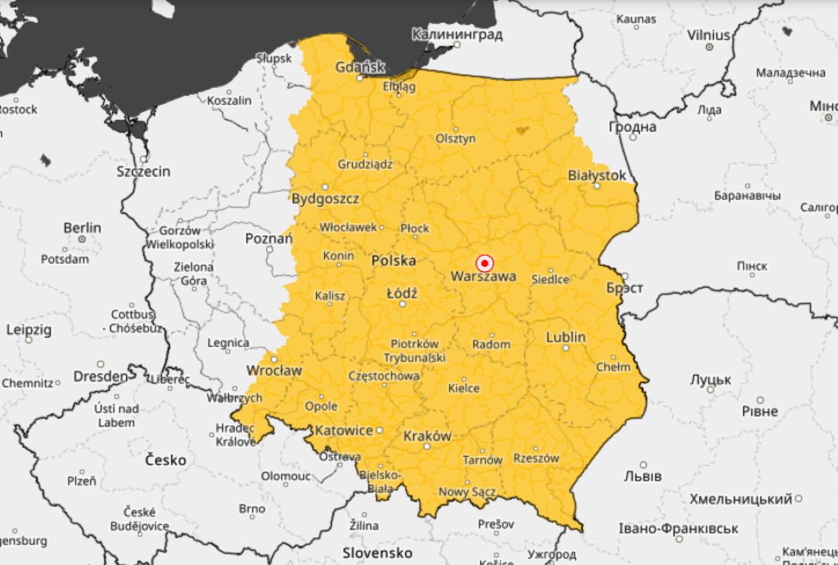 Polska niemal cała na żółto. IMGW wydało ostrzeżenia