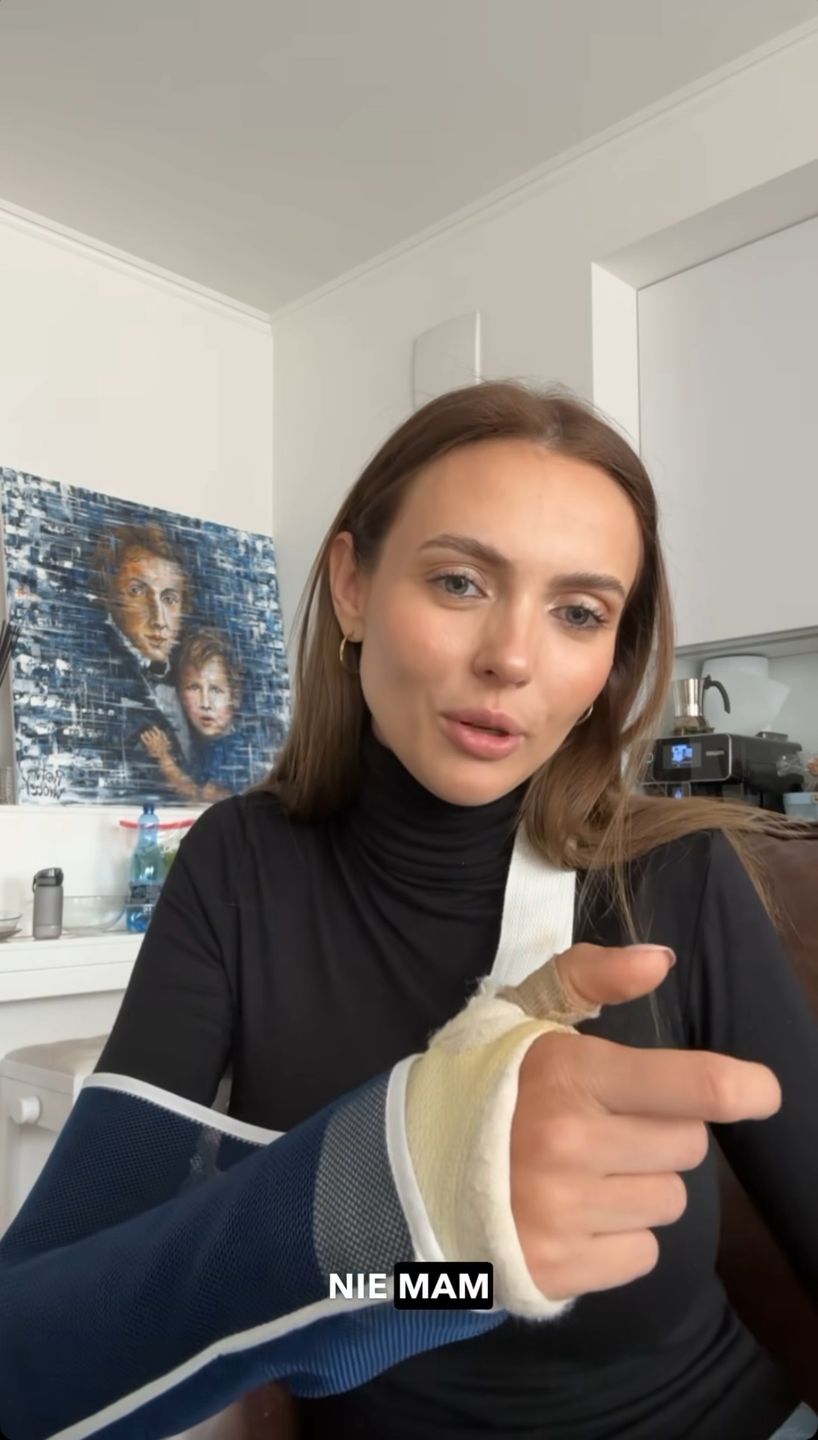 Marcela Leszczak relacjonuje złamanie ręki