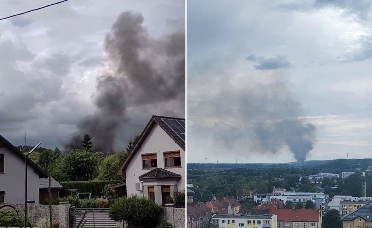 Pożar koło Gorzowa. Widać słup czarnego dymu