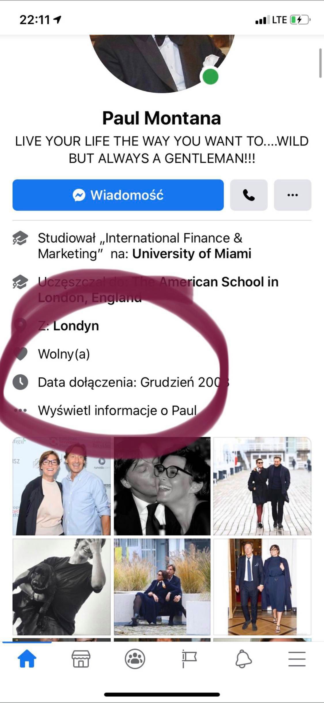 Paul Montana zmienił status związku