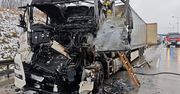Wypadek na A4. Zderzenie trzech samochodów ciężarowych