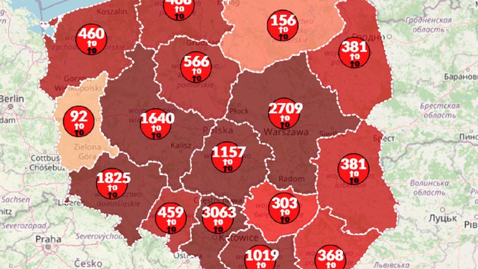 Koronawirus w Polsce. Aktualna mapa zarażeń