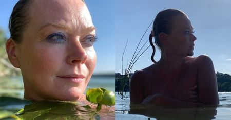 Figlarna Tamara Arciuch pozuje ukochanemu TOPLESS w jeziorze (ZDJĘCIA)