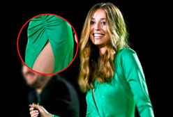 Izabella Krzan zadała szyku podczas koncertu. Wyglądała bosko w zielonej sukience z marszczeniem i rozcięciem