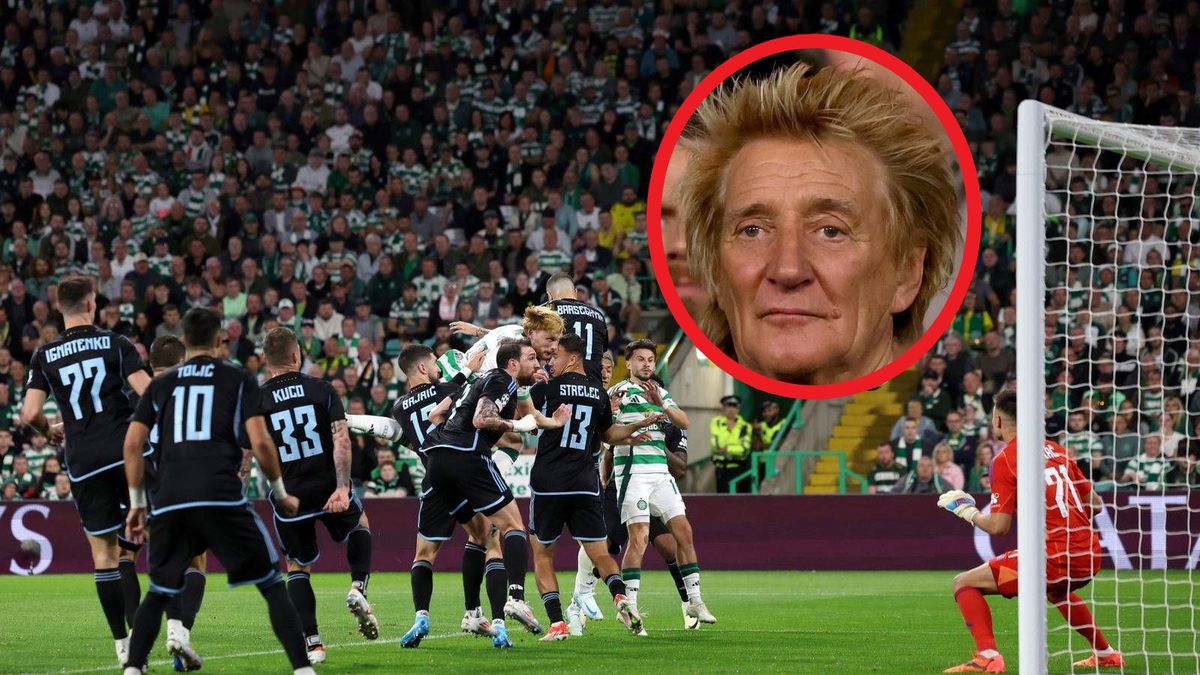 Getty Images /  Ian MacNicol / Na dużym zdjęciu bramka dla Celticu, na małym Rod Stewart