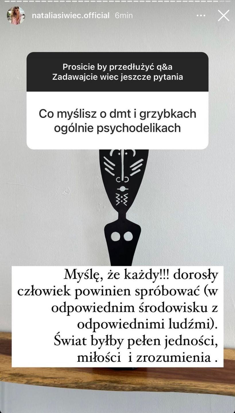 Natalia Siwiec o narkotykach