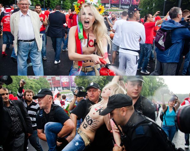 Ukraińskie feministki pod Stadionem Narodowym! (ZDJĘCIA)