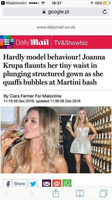 Daily Mail o Joannie Krupie na premierze Martini Asti Vintage