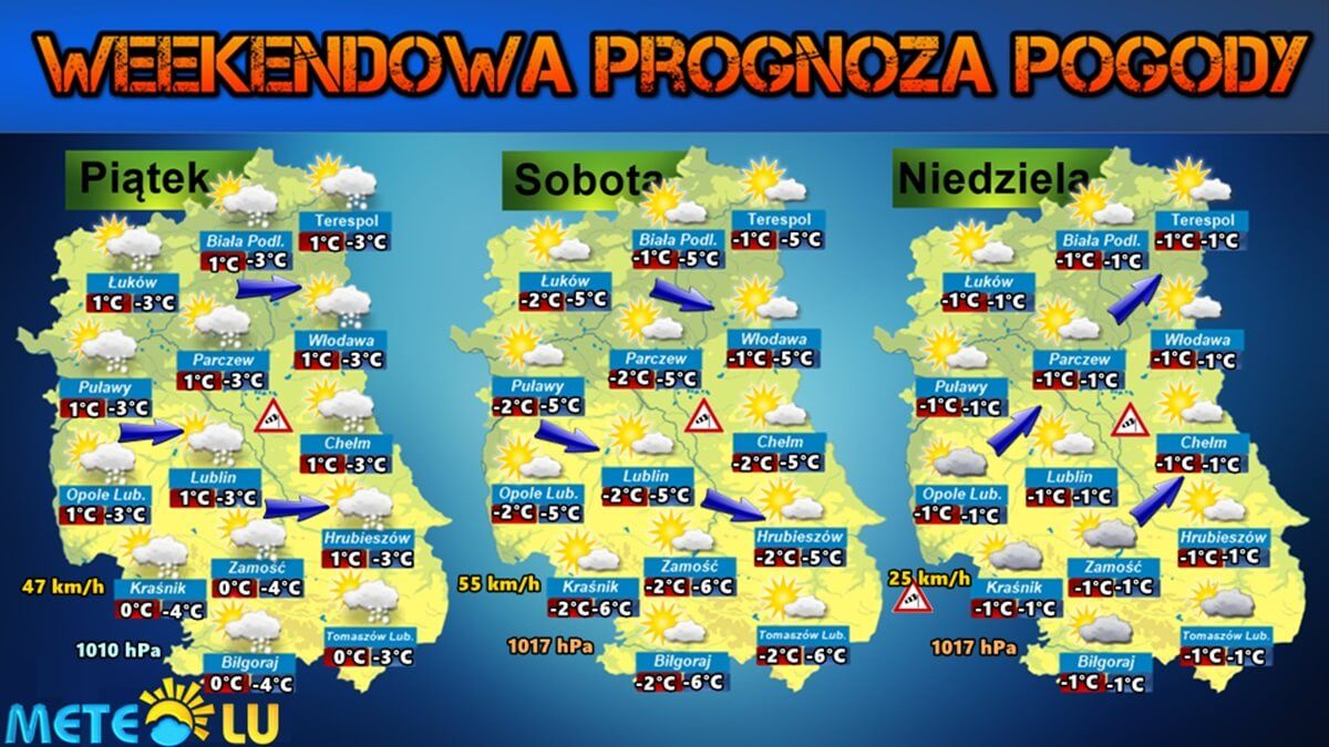 Prognoza pogody na długi weekend 3-6 stycznia 2025 r. w województwie lubelskim