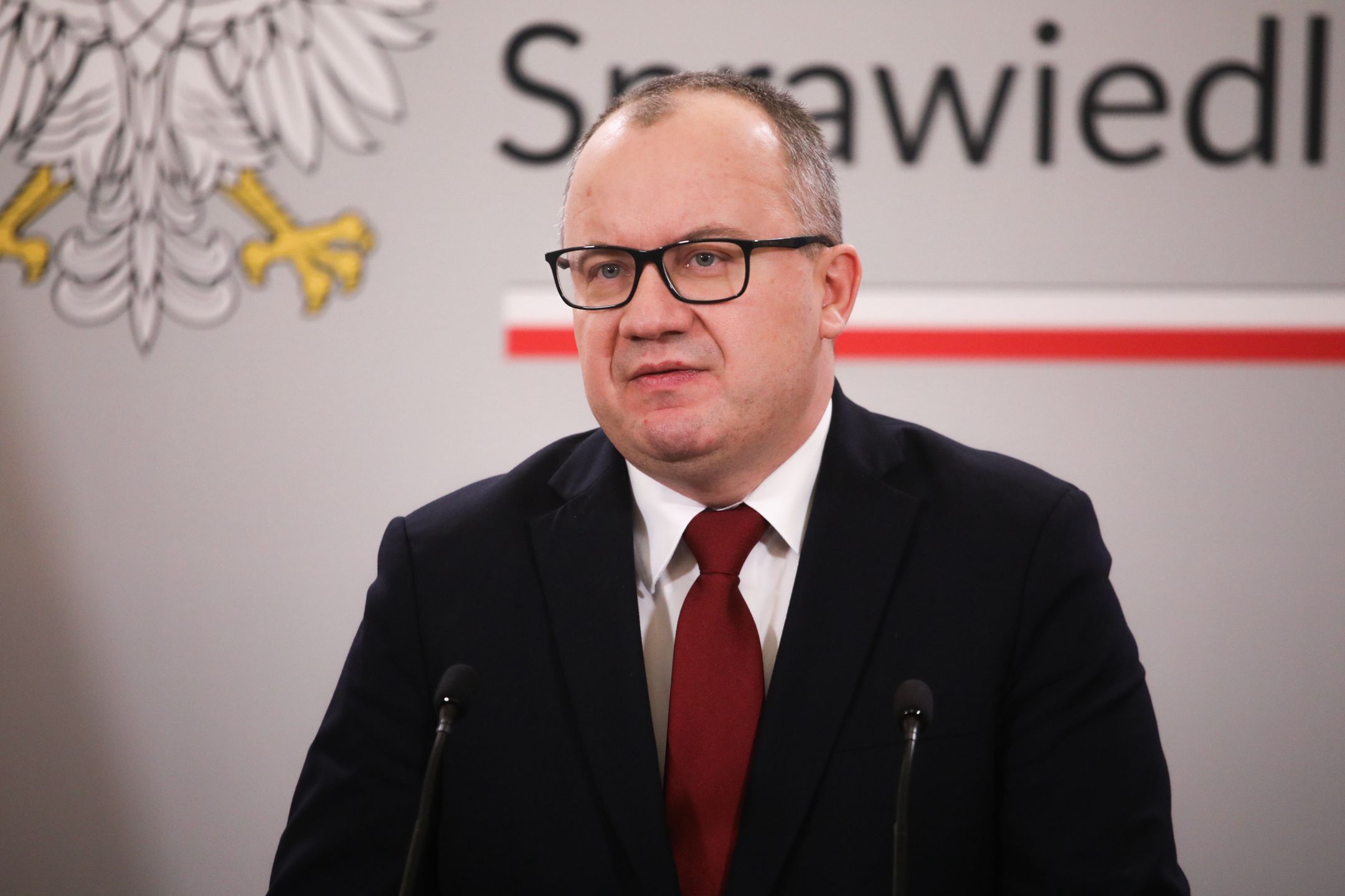 Warszawa, 09.01.2024. Minister sprawiedliwości, prokurator generalny Adam Bodnar podczas konferencji prasowej dotyczącej tzw. "ustawy Kamilka", 9 bm. w Ministerstwie Sprawiedliwości w Warszawie. (sko) PAP/Albert Zawada