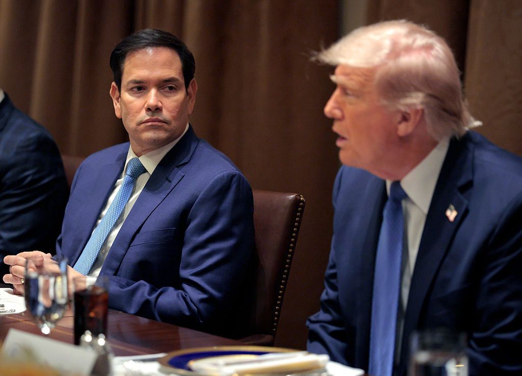 President Trump Hosts Prime Minister Of Norway Jonas Gahr Store To The White House
WASHINGTON, DC - APRIL 24: U.S. Secretary of State Marco Rubio listens as President Donald Trump delivers remarks during a bilateral lunch with Norway's Prime Minister Jonas Gahr Store in the Cabinet Room at the White House on April 24, 2025 in Washington, DC. The leaders are expected to discuss security, trade, NATO and the war in Ukraine. (Photo by Chip Somodevilla/Getty Images)
Chip Somodevilla