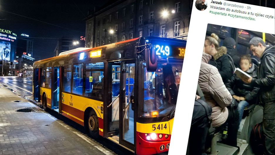 Ojciec czyta dziecku na głos książkę.