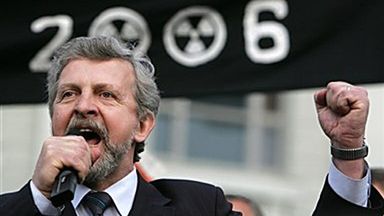 Aleksander Milinkiewicz podczas demonstracji