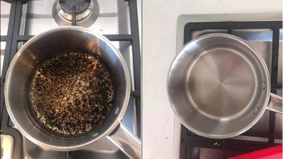 sposób na wyczyszczenie przypalonego garnka