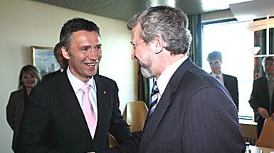 Aleksander Milinkiewicz i Jens Stoltenberg w Oslo
