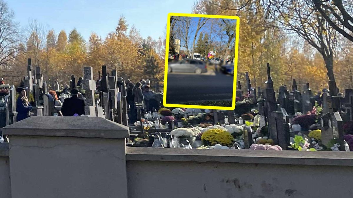 Przed cmentarzem sprzedawali balony i maskotki.